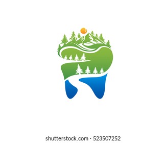 Modern Dental Logo Symbol - Nature Dentistry