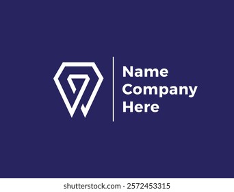 Modern Dental Logo: Tooth with Diamond Shape Icon. 