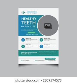 Modern Dental Medical Flyer, Medical,  Health Care, Clinic Business flyer template design 