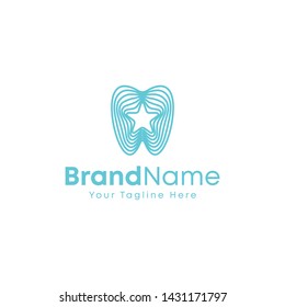 Modern Dental Star logo design Vector  template. Dental Star icon. star and dental sign