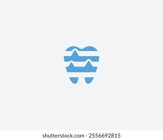 Modern Dental wave symbol logo