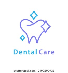 Modern Dentist logo design. Dental care orthodontic clinic elegant outline tooth icon badge, minimal logotype. Tooth Beauty Treatment. Vector illustration