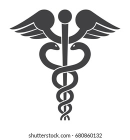 Modern Depiction Caduceus Vector Silhouette Stock Vector (Royalty Free ...