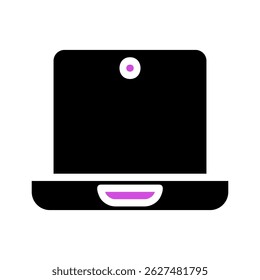 Modern depiction of a laptop with vibrant accents showcasing technology