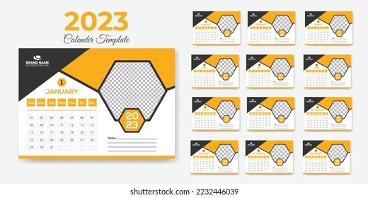 Modern design 2023 calendar template