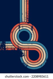Modern design in 70s style,  illustration for wall decoration, social media, banner, postcard, cover, background