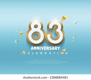 Modern design for 83rd anniversary celebration. with modern 3d design. Premium vector background for greeting and celebration.