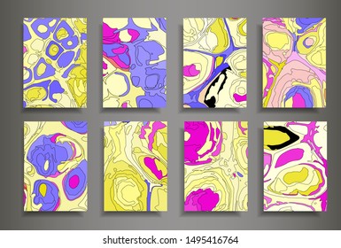 Modern design A4. Abstract bright texture of colored bright liquid paints. Splash trends paints. Used design presentations, print, flyer, business cards, invitations, calendars,sites, packaging, cover.