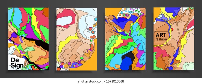 Modern design A4. Abstract bright marble texture colors vibrant paints. Used design presentations, print, flyers, business cards, invitations, calendars, sites, packaging, cover.