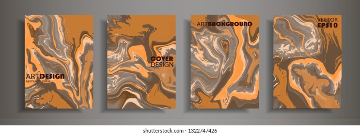 Modern design A4. Abstract marble texture of colored bright liquid paints. Splash trends paints. Used design presentations, print, flyer, business cards, invitations, calendars, sites, packaging, cove