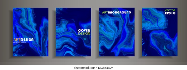 Modern design A4. Abstract marble texture of colored bright liquid paints. Splash trends paints. Used design presentations, print, flyer, business cards, invitations, calendars, sites, packaging, cove