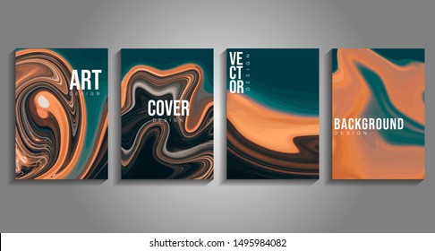 Modern design A4 Abstract marble texture of colored bright liquid paints.Splash of acrylic paints.Used design presentations, print,flyer,business cards,invitations, calendars,sites, packaging,cover.