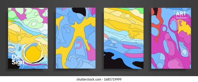 Modern design A4.Abstract bright texture of colored bright liquid paints.Splash  trends paints.Used design presentations, print,flyer,business cards,invitations, calendars,sites, packaging,cover.