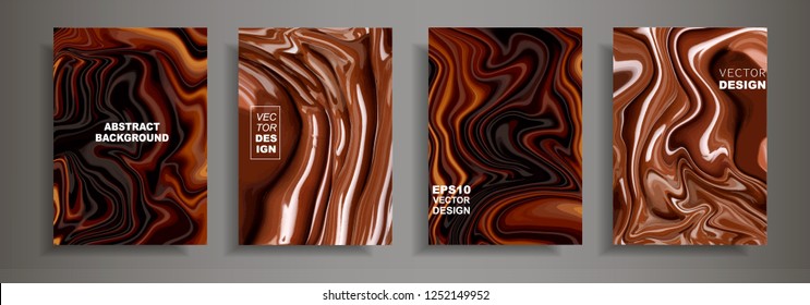 Modern Design A4.Abstract Chocolate Coffee Texture Bright Liquid Colors.Coating With Acrylic Paints. Design Presentations, Printing, Flyers, Business Cards, Menu, Poster, Websites, Packaging,cover