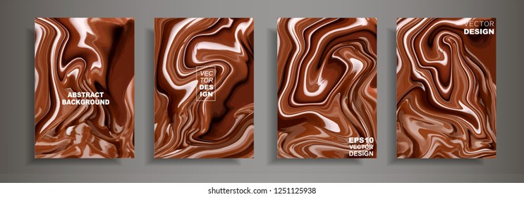 Modern design A4.Abstract chocolate texture of bright liquid colors. Plating of acrylic paints. Design presentations, printing, flyer, business cards, invitations, calendars, websites, packaging, cove