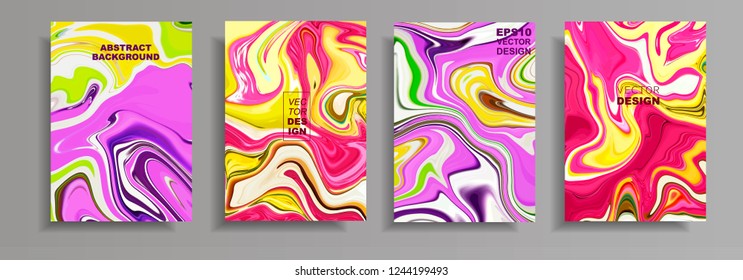 Modern design A4.Abstract marble texture of colored bright liquid paints.Splash of acrylic paints.Used design presentations, print,flyer,business cards,invitations, calendars,sites, packaging,cover.