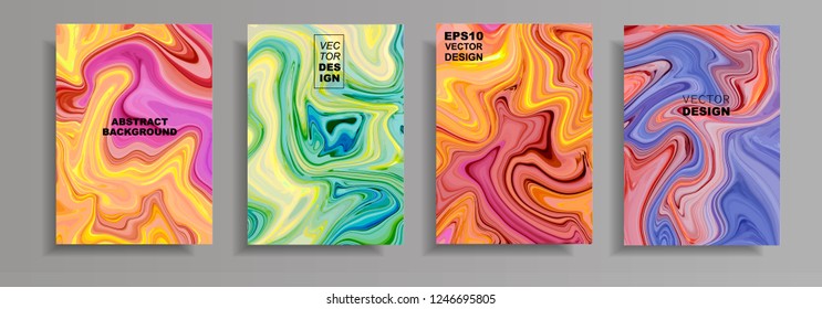 Modern design A4.Abstract marble texture of colored bright liquid paints.Splash of acrylic paints.Used design presentations, print,flyer,business cards,invitations, calendars,sites, packaging,cover.