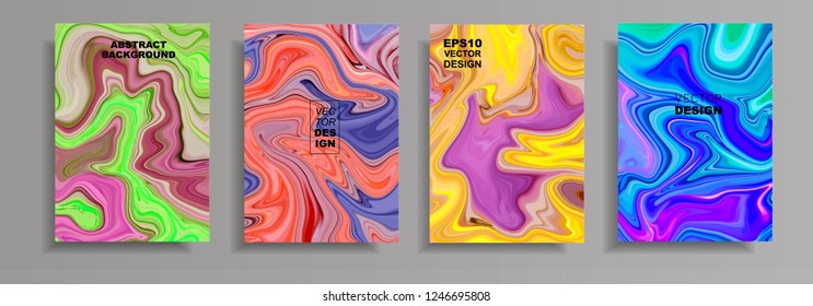 Modern design A4.Abstract marble texture of colored bright liquid paints.Splash of acrylic paints.Used design presentations, print,flyer,business cards,invitations, calendars,sites, packaging,cover.