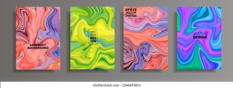 Modern design A4.Abstract marble texture of colored bright liquid paints.Splash of acrylic paints.Used design presentations, print,flyer,business cards,invitations, calendars,sites, packaging,cover.