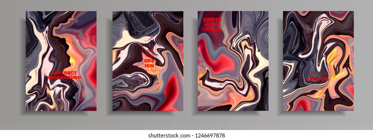 Modern design A4.Abstract marble texture of colored bright liquid paints.Splash of acrylic paints.Used design presentations, print,flyer,business cards,invitations, calendars,sites, packaging,cover.