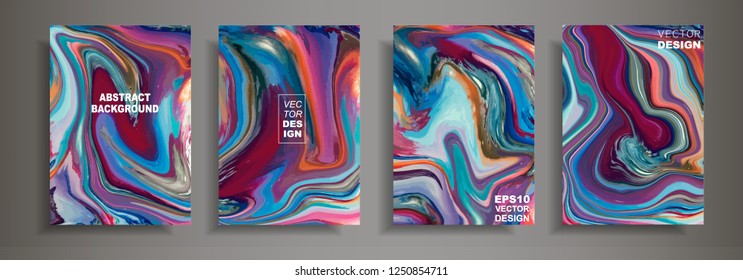 Modern design A4.Abstract marble texture of colored bright liquid paints.Splash of acrylic paints.Used design presentations, print,flyer,business cards,invitations, calendars,sites, packaging,cover.