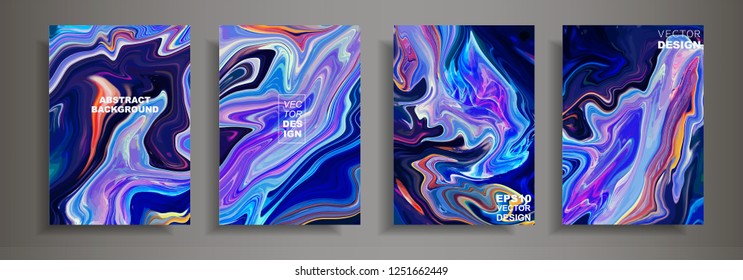 Modern design A4.Abstract marble texture of colored bright liquid paints.Splash neon acrylic paints.Used design presentations, print,flyer,business cards,invitations, calendars,sites, packaging,cover.