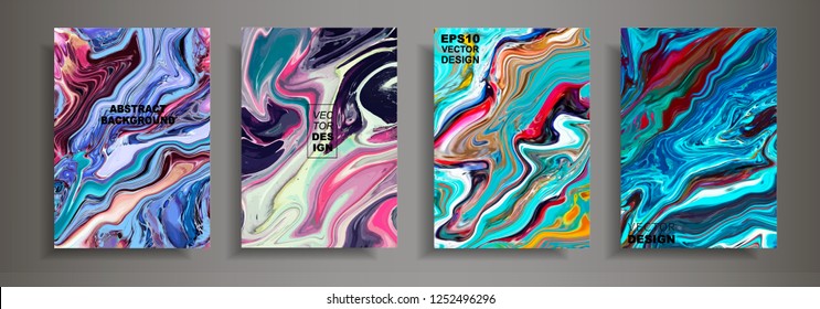 Modern design A4.Abstract marble texture of colored bright liquid paints.Splash neon acrylic paints.Used design presentations, print,flyer,business cards,invitations, calendars,sites, packaging,cover.