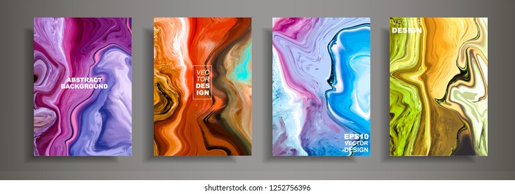 Modern design A4.Abstract marble texture of colored bright liquid paints.Splash neon acrylic paints.Used design presentations, print,flyer,business cards,invitations, calendars,sites, packaging,cover.