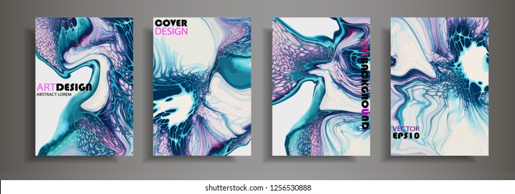 Modern design A4.Abstract marble texture of colored bright liquid paints.Splash neon acrylic paints.Used design presentations, print,flyer,business cards,invitations, calendars,sites, packaging,cover.