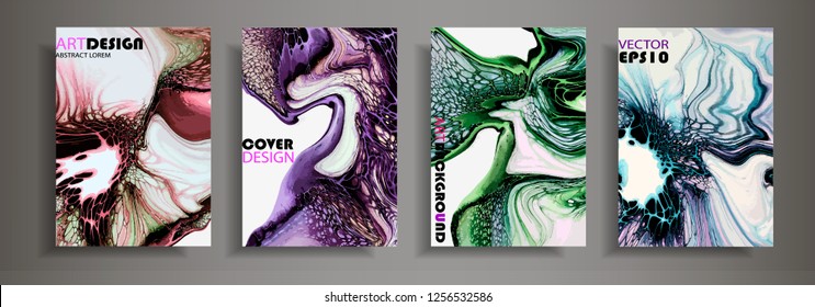 Modernes Design A4.Abstrakte Marmorstruktur aus farbigen, flüssigen Farben.Splash Neon-Acrylfarben.Gebrauchte Design-Präsentationen, Druck, Flyer, Visitenkarten, Einladungen, Kalender, Seiten, Verpackung, Deckel.