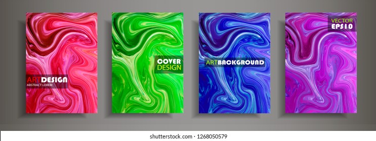 Modern design A4.Abstract marble texture of colored bright liquid paints.Splash neon trends paints.Used design presentations, print,flyer,business cards,invitations, calendars,sites, packaging,cover.