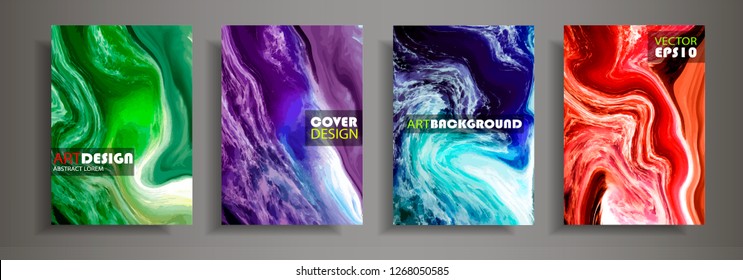 Modern design A4.Abstract marble texture of colored bright liquid paints.Splash neon trends paints.Used design presentations, print,flyer,business cards,invitations, calendars,sites, packaging,cover.