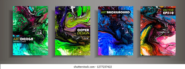 Modern design A4.Abstract marble texture of colored bright liquid paints.Splash neon trends paints.Used design presentations, print,flyer,business cards,invitations, calendars,sites, packaging,cover.