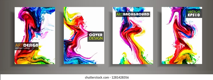 Modern design A4.Abstract marble texture of colored bright liquid paints.Splash neon trends paints.Used design presentations, print,flyer,business cards,invitations, calendars,sites, packaging,cover.