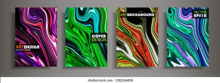 Modern design A4.Abstract marble texture of colored bright liquid paints.Splash neon trends paints.Used design presentations, print,flyer,business cards,invitations, calendars,sites, packaging,cover.