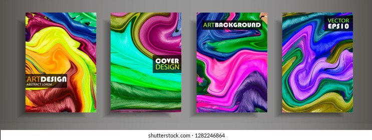 Modern design A4.Abstract marble texture of colored bright liquid paints.Splash neon trends paints.Used design presentations, print,flyer,business cards,invitations, calendars,sites, packaging,cover.