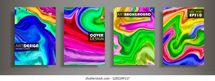 Modern design A4.Abstract marble texture of colored bright liquid paints.Splash neon trends paints.Used design presentations, print,flyer,business cards,invitations, calendars,sites, packaging,cover.