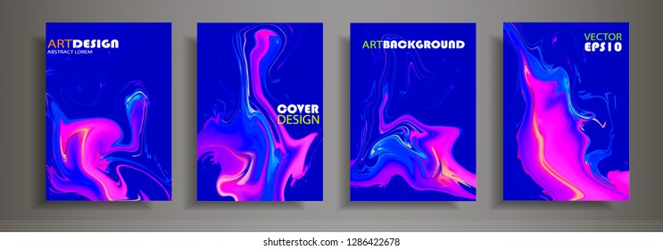 Modern design A4.Abstract marble texture of colored bright liquid paints.Splash  trends paints.Used design presentations, print,flyer,business cards,invitations, calendars,sites, packaging,cover.