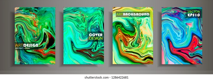 Modern design A4.Abstract marble texture of colored bright liquid paints.Splash  trends paints.Used design presentations, print,flyer,business cards,invitations, calendars,sites, packaging,cover.