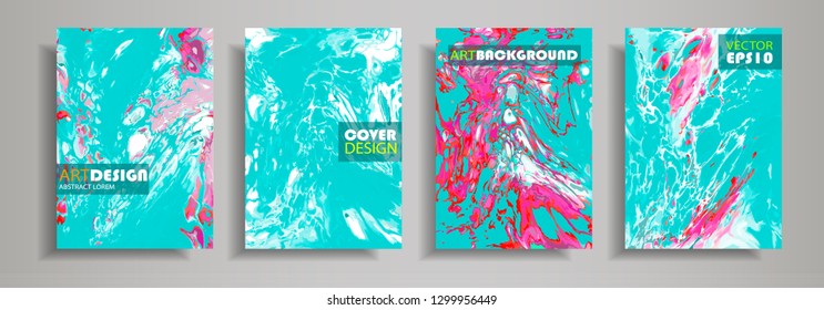 Modern design A4.Abstract marble texture of colored bright liquid paints.Splash  trends paints.Used design presentations, print,flyer,business cards,invitations, calendars,sites, packaging,cover.