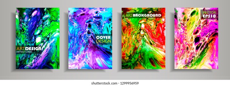 Modern design A4.Abstract marble texture of colored bright liquid paints.Splash  trends paints.Used design presentations, print,flyer,business cards,invitations, calendars,sites, packaging,cover.