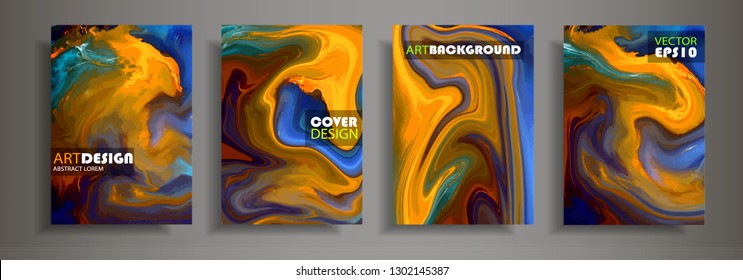 Modern design A4.Abstract marble texture of colored bright liquid paints.Splash trends paints.Used design presentations, print,flyer,business cards,invitations, calendars,sites, packaging,cover.