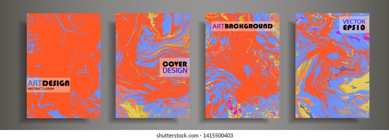 Modern design A4.Abstract marble texture of colored bright liquid paints.Splash trends paints.Used design presentations, print,flyer,business cards,invitations, calendars,sites, packaging,cover.