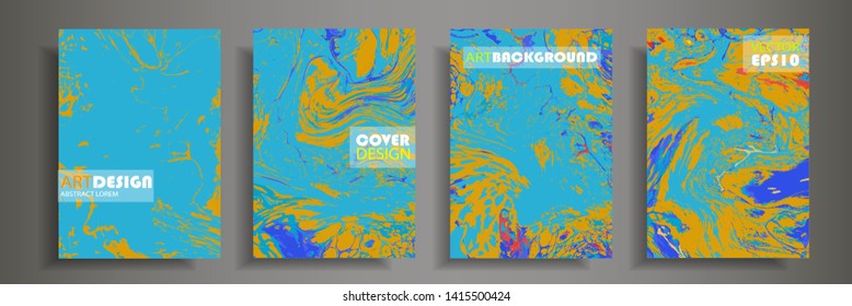 Modern design A4.Abstract marble texture of colored bright liquid paints.Splash trends paints.Used design presentations, print,flyer,business cards,invitations, calendars,sites, packaging,cover.