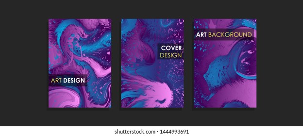 Modern design A4.Abstract marble texture of colored bright liquid paints.Splash trends paints.Used design presentations, print,flyer, cards,invitations, calendars,sites, packaging,cover templates.