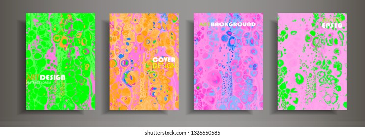 Modern design A4.Abstract multicolor marble texture of colored bright liquid paints. Splash trends paints. Used design presentations, print, flyer, business cards, invitations, calendars, sites.