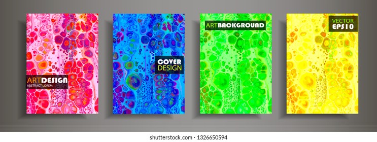 Modern design A4.Abstract multicolor marble texture of colored bright liquid paints. Splash trends paints. Used design presentations, print, flyer, business cards, invitations, calendars, sites.