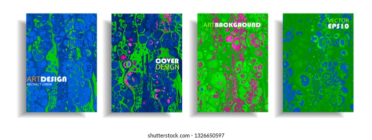 Modern design A4.Abstract multicolor marble texture of colored bright liquid paints. Splash trends paints. Used design presentations, print, flyer, business cards, invitations, calendars, sites.