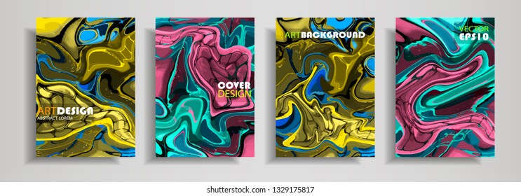 Modern design A4.Abstract multicolor marble texture of colored bright liquid paints. Splash trends paints. Used design presentations, print, flyer, business cards, invitations, calendars, sites.