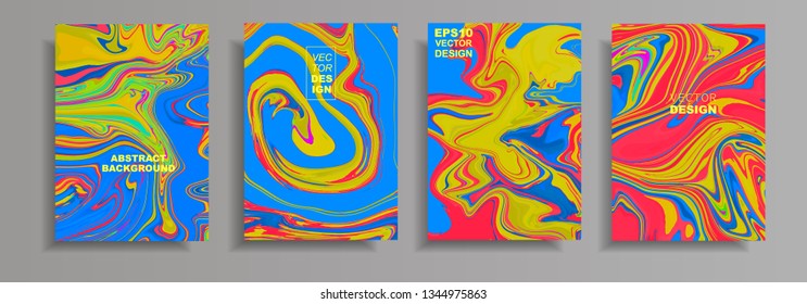 Modern design A4.Abstract multicolor marble texture of colored bright liquid paints. Splash trends paints. Used design presentations, print, flyer, business cards, invitations, calendars, sites.